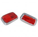 Side reflector rear (red with silver base) Bus export models for USA and Canada 8.1969 until 7.1979 211945363A1-silber-rot-VW-Bus-t2